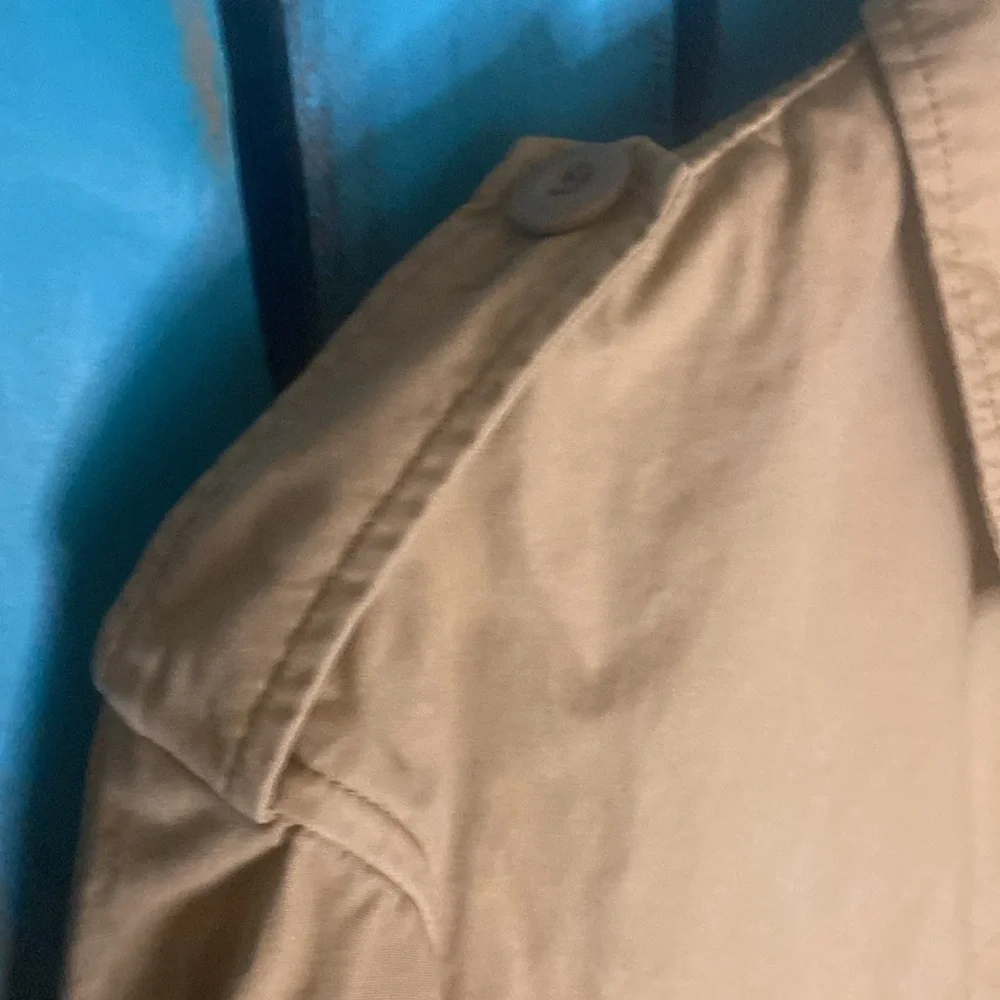 J. Crew tan chore coat size large button flap pockets